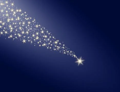Falling star on a blue background Stock Illustration