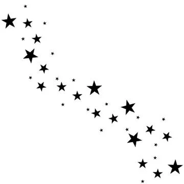 Falling star. Cloud of stars isolated on white background. Vector illustration Stock Illustration