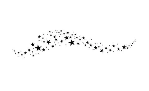 Falling star. Cloud of stars isolated on white background. Vector illustration Stock Illustration