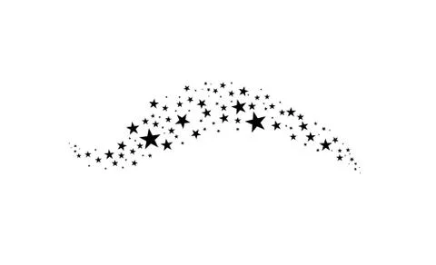 Falling star. Cloud of stars isolated on white background. Vector illustration Illustrazione stock