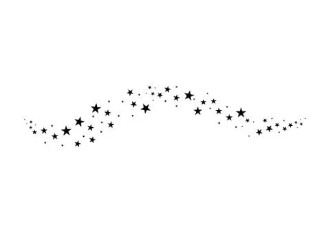Falling star. Cloud of stars isolated on white background. Vector illustration Stock Illustration