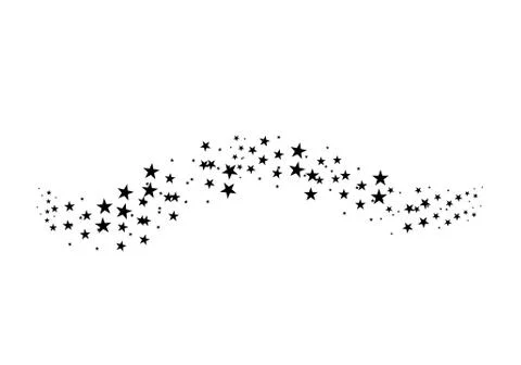 Falling star. Cloud of stars isolated on white background. Vector illustration Illustrazione stock