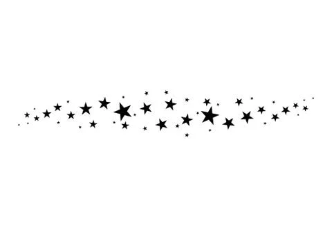 Falling star. Cloud of stars isolated on white background. Vector illustration Illustrazione stock