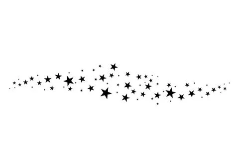 Falling star. Cloud of stars isolated on white background. Vector illustration Stock Illustration