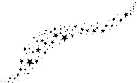 Falling star. Cloud of stars isolated on white background. Vector illustration Illustrazione stock