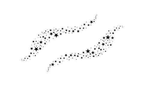Falling star. Cloud of stars isolated on white background. Vector illustration Stock Illustration