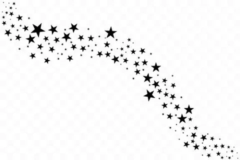Falling star. Cloud of stars isolated on transparent background. Vector Stock Illustration