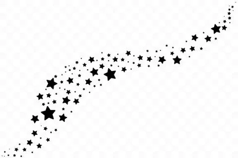 Falling star. Cloud of stars isolated on white background. Vector illustration Stock-Illustration