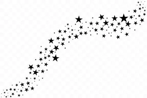 Falling star. Cloud of stars isolated on transparent background. Vector 스톡 일러스트