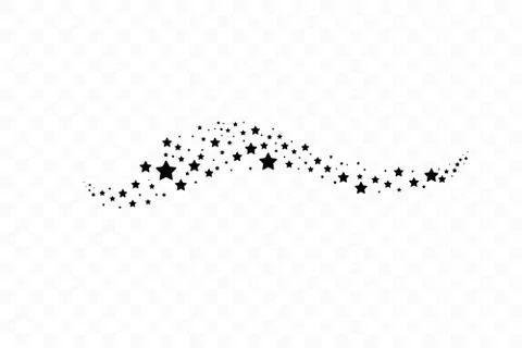 Falling star. Cloud of stars isolated on white background. Vector illustration Stock Illustration