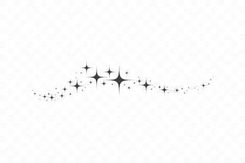 Falling star. Cloud of stars isolated on transparent background. Vector Stock Illustration