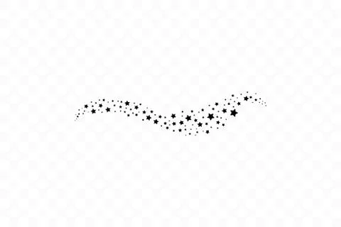 Falling star. Cloud of stars isolated on transparent background. Vector Stock Illustration