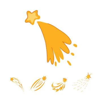Falling star comet emitting cosmic trail during movement Stock Illustration