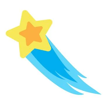 Falling star, flying comet. Vector illustration in cartoon flat style. Dreaming Stock Illustration