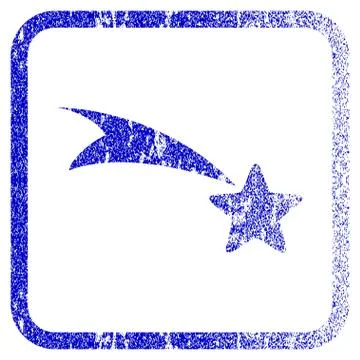Falling Star Framed Textured Icon Stock Illustration
