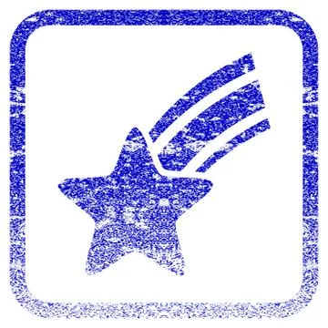 Falling Star Framed Textured Icon Illustrazione stock