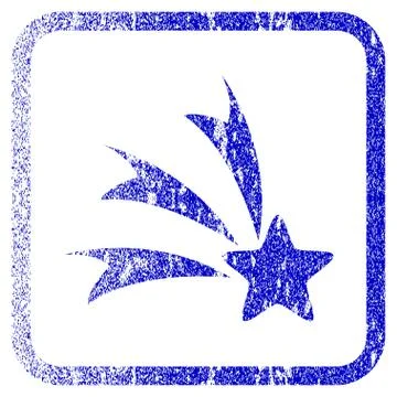 Falling Star Framed Textured Icon Stock Illustration