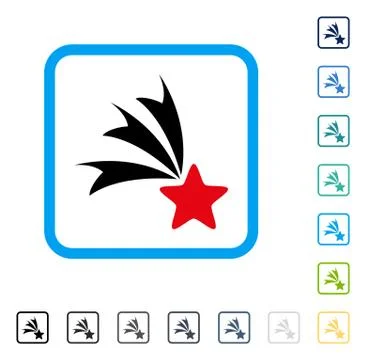 Falling Star Framed Vector Icon Illustrazione stock