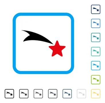 Falling Star Framed Vector Icon Stock Illustration