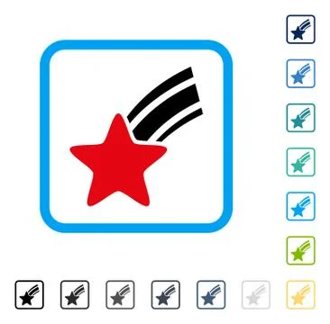 Falling Star Framed Vector Icon Illustrazione stock
