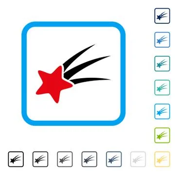 Falling Star Framed Vector Icon Stockillustratie