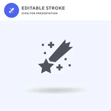Falling Star icon vector, filled flat sign, solid pictogram isolated on white Stockillustratie