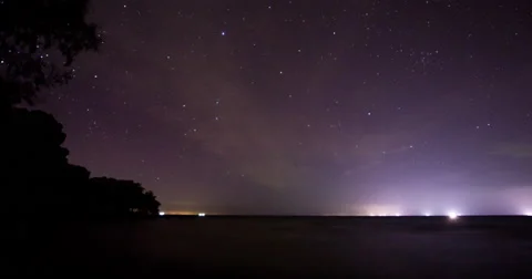 Falling star night scape at the beach Stock Footage 51138851