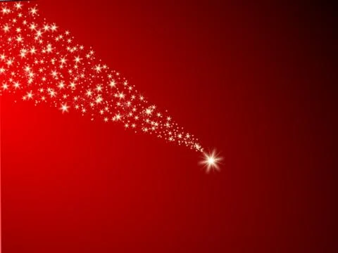 Falling star on a red background Stock Illustration