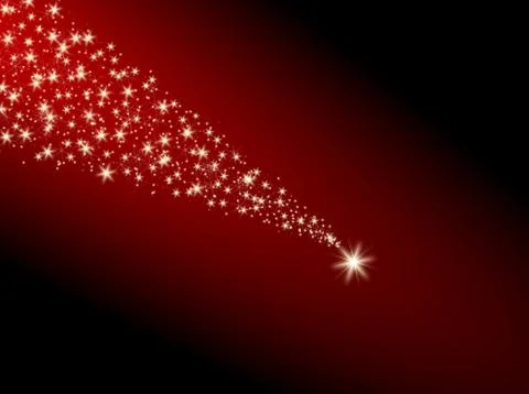 Falling star on a red background Stock Illustration