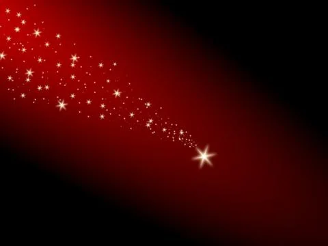 Falling star on a red background Stock Illustration