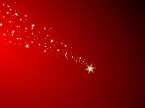 Falling star on a red background Stock Illustration
