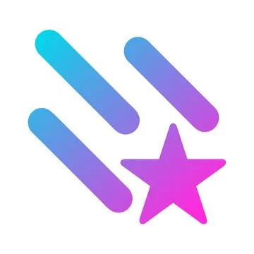 Falling Star with Three Streaks Simple Design 库存插图