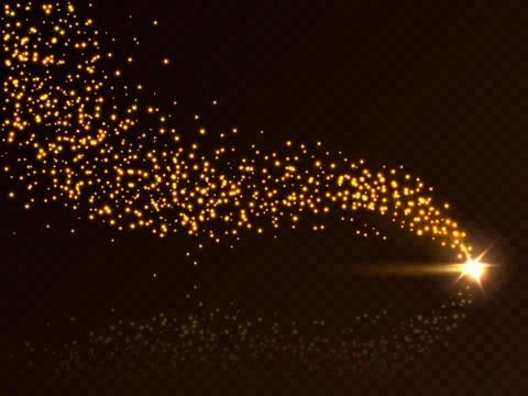 Falling star trail. Vector falling star, meteorite or asteroid illustration. Stock Illustration