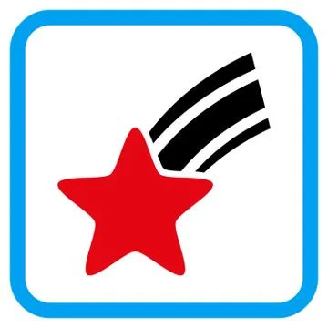 Falling Star Vector Icon in a Frame Illustrazione stock