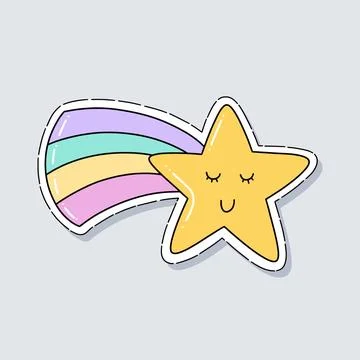 Falling star vector illustration in a flat style Stock Illustration
