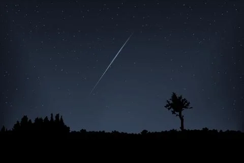Falling starin the night sky. Stock Illustration