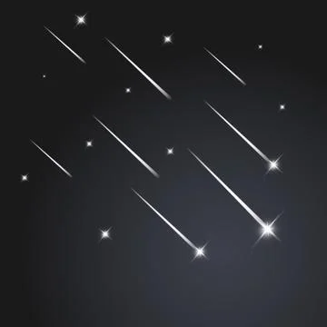 Falling stars on black background Stock Illustration