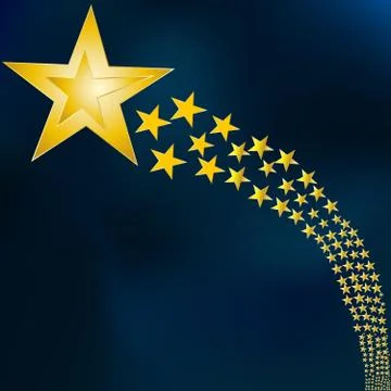 Falling stars in the blue sky Stock Illustration