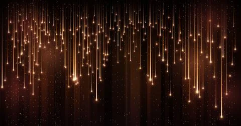 Falling stars on dark shimmer background, realistic falling lights, flying Stock Illustration