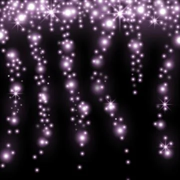 Falling stars effect, sparkling stardust, purple color Stock Illustration