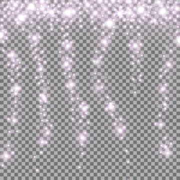Falling stars effect, sparkling stardust, purple color Stock Illustration