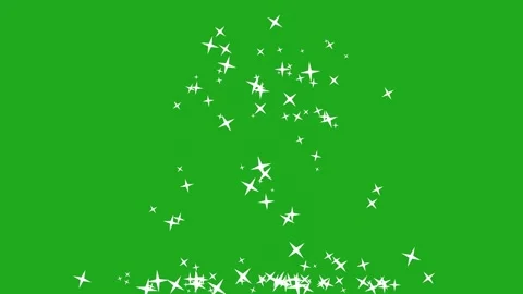 Falling Stars Landing Surface Green Screen Animation Stock Footage 336427424