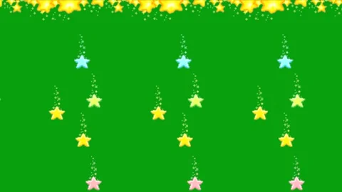Falling stars motion graphics with green screen background Stock Footage 295829965