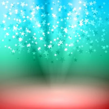 Falling stars on stage Stock Illustration