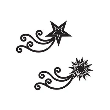 Falling stars vector set. Stock Illustration