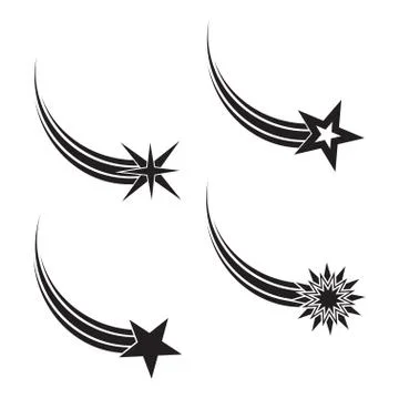 Falling stars vector set. Stock Illustration