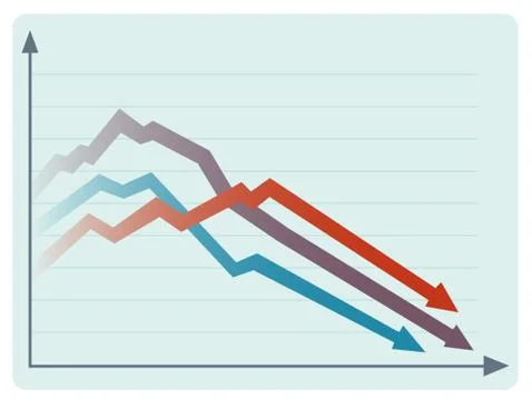 Falling statistics イラスト素材