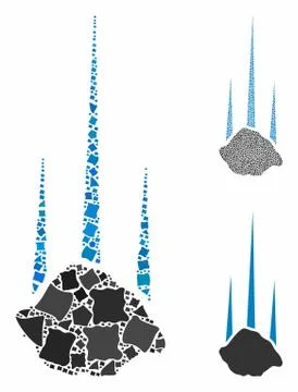 Falling stone Composition Icon of Bumpy Pieces Illustrazione stock