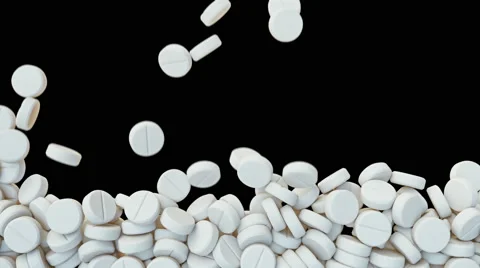 Falling Tablets Pilling and Building up a Wall, 4k 3d Animation With Matte Video stock 64295129