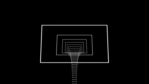 Falling Through White Rectangular Frame Tunnel Loop - Vertical 3D Animation Stock Footage 340250002